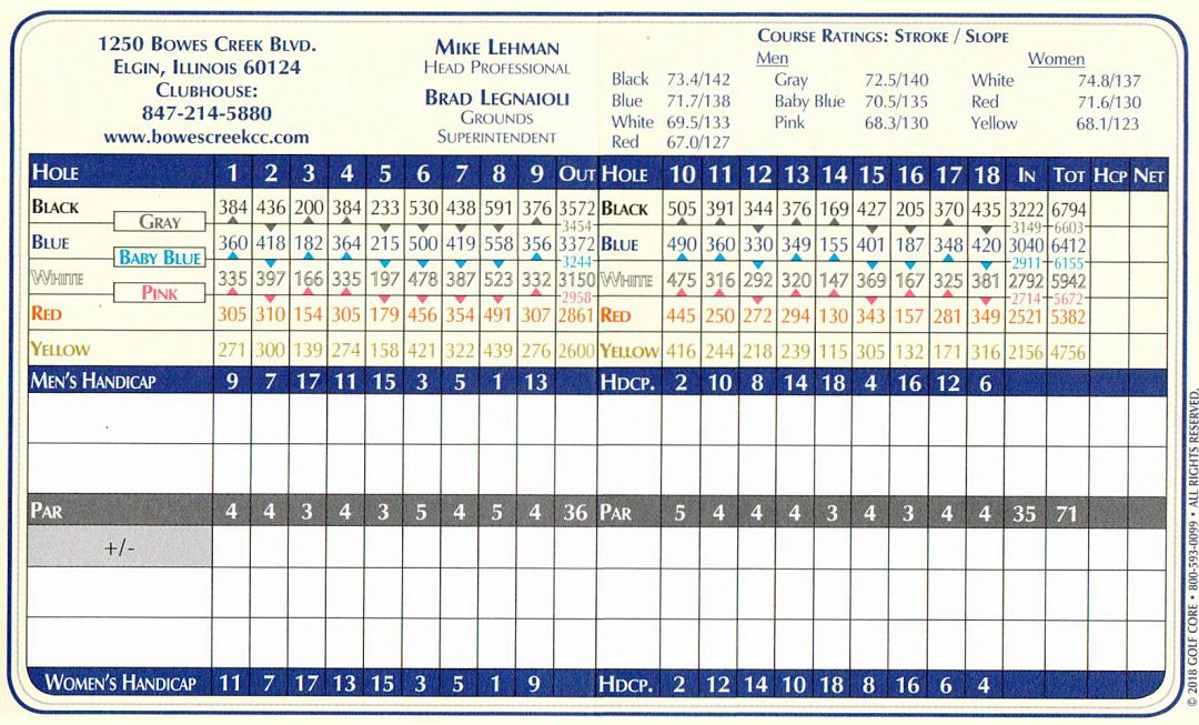 Course Info Bowes Creek Country Club
